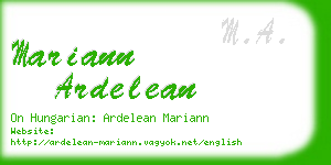 mariann ardelean business card